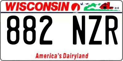 WI license plate 882NZR