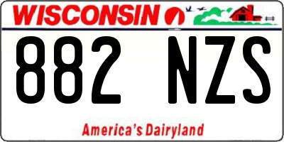WI license plate 882NZS