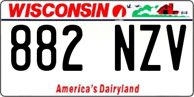 WI license plate 882NZV