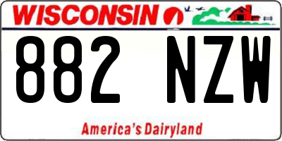 WI license plate 882NZW