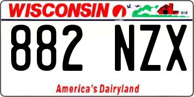 WI license plate 882NZX