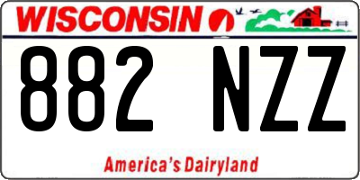 WI license plate 882NZZ