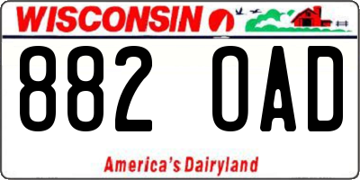 WI license plate 882OAD