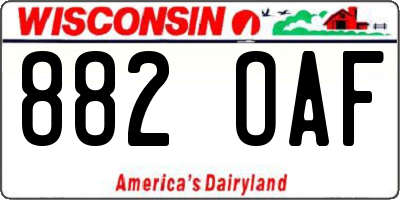 WI license plate 882OAF