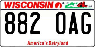 WI license plate 882OAG