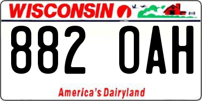 WI license plate 882OAH