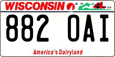 WI license plate 882OAI