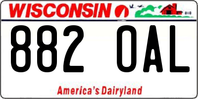 WI license plate 882OAL