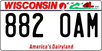 WI license plate 882OAM