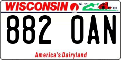 WI license plate 882OAN