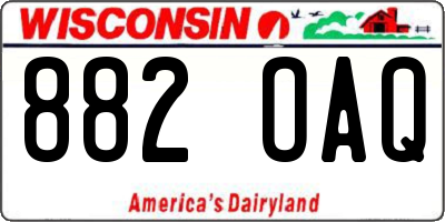 WI license plate 882OAQ