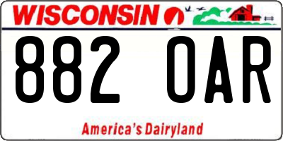 WI license plate 882OAR