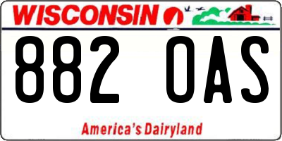 WI license plate 882OAS