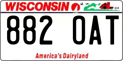 WI license plate 882OAT