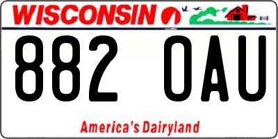 WI license plate 882OAU