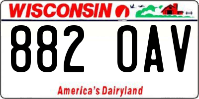 WI license plate 882OAV