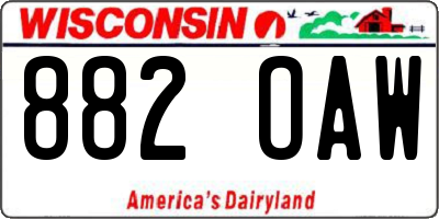 WI license plate 882OAW