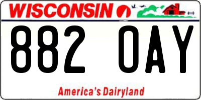 WI license plate 882OAY