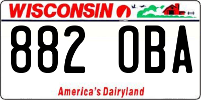 WI license plate 882OBA