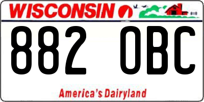 WI license plate 882OBC