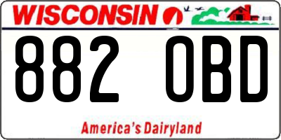 WI license plate 882OBD