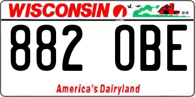 WI license plate 882OBE