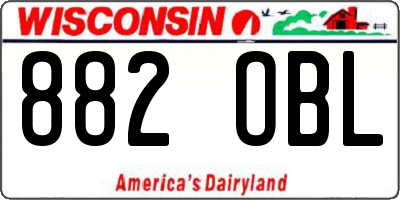 WI license plate 882OBL