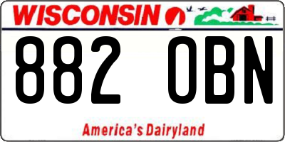 WI license plate 882OBN