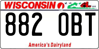 WI license plate 882OBT