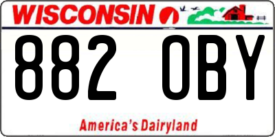 WI license plate 882OBY