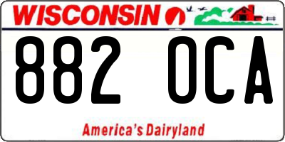 WI license plate 882OCA