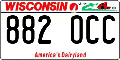 WI license plate 882OCC
