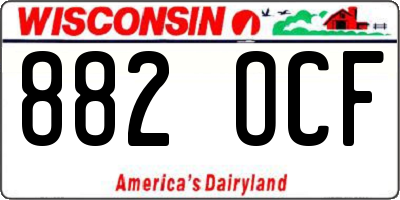 WI license plate 882OCF
