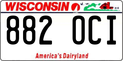 WI license plate 882OCI