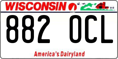 WI license plate 882OCL
