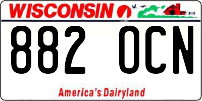 WI license plate 882OCN