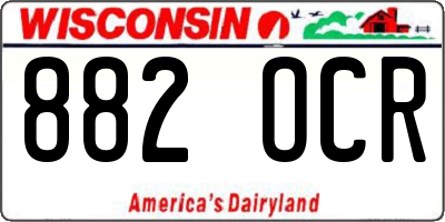 WI license plate 882OCR