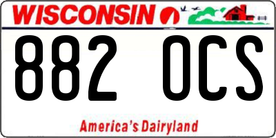 WI license plate 882OCS