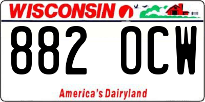 WI license plate 882OCW