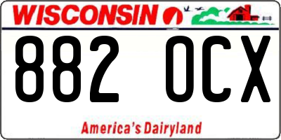 WI license plate 882OCX