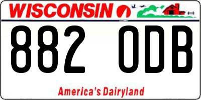 WI license plate 882ODB