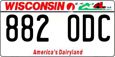 WI license plate 882ODC
