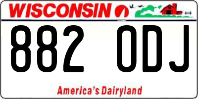 WI license plate 882ODJ