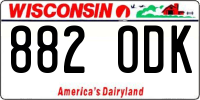 WI license plate 882ODK