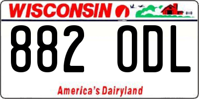 WI license plate 882ODL