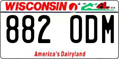 WI license plate 882ODM