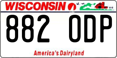 WI license plate 882ODP