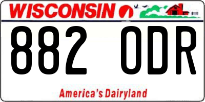 WI license plate 882ODR