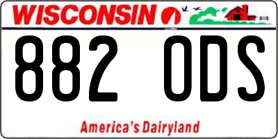 WI license plate 882ODS