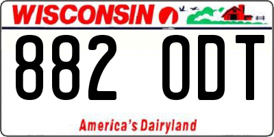 WI license plate 882ODT